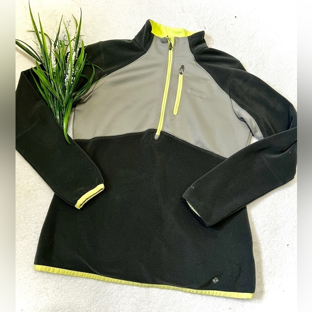 Columbia Thermal Mixed Textile Green Quarter Zip - Medium